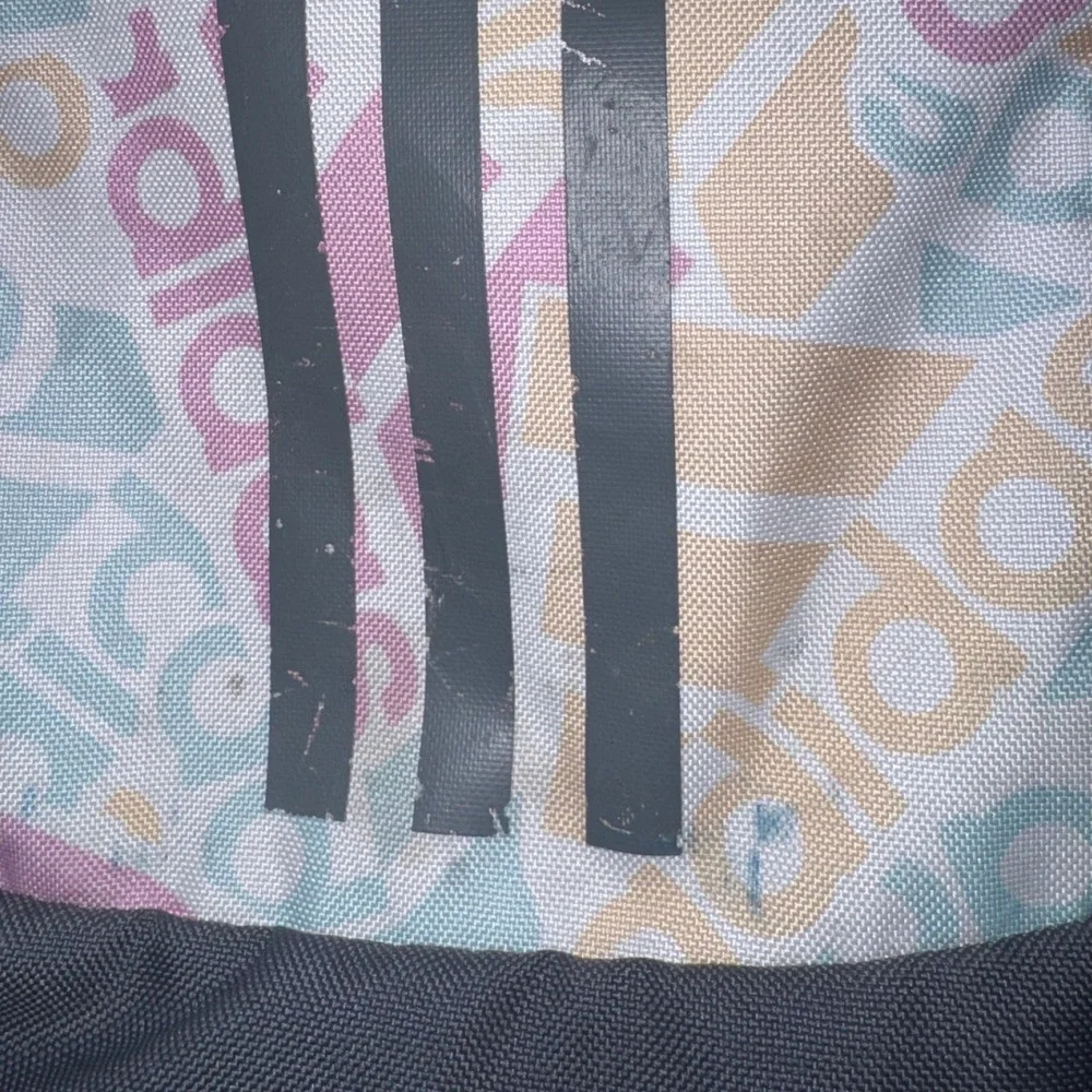 Adidas Young Creator Backpack Pastel Logo Print 3-Stripe School Bag Multicolor